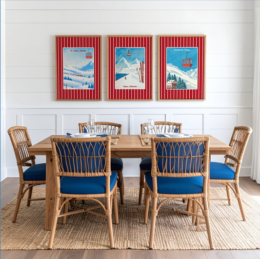 St. Anton Ski Print, Austria Winter Artwork, Vintage Watercolor Wall Art