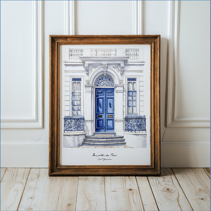 Paris Haussmann Illustration French Line Drawing Paris Streets Watercolor Artwork