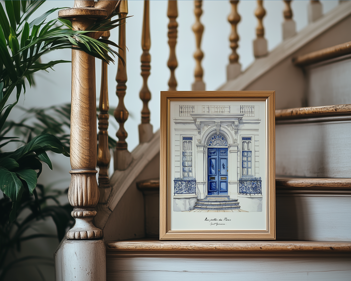 Paris Haussmann Illustration French Line Drawing Paris Streets Watercolor Artwork