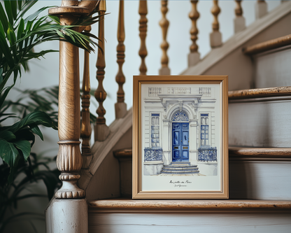 Paris Haussmann Illustration French Line Drawing Paris Streets Watercolor Artwork