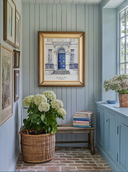 Paris Haussmann Illustration French Line Drawing Paris Streets Watercolor Artwork