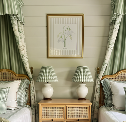 Snowdrops Watercolor Print on Striped Background