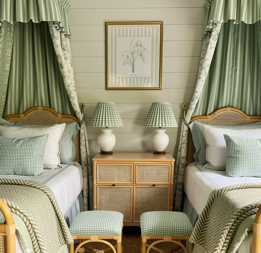 Snowdrops Watercolor Print on Striped Background