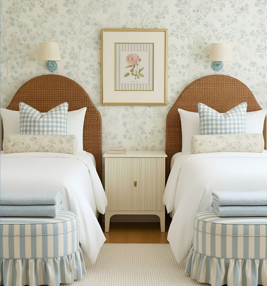 Garden Rose Watercolor Print, Botanical Illustration Cottage Garden Artwork