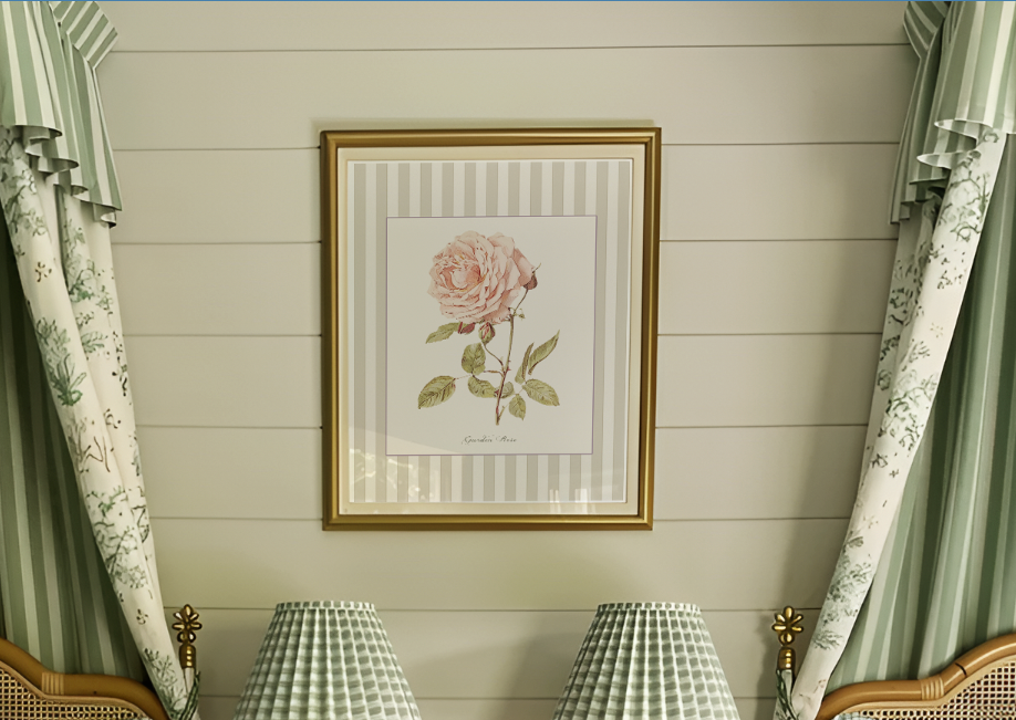 English Garden Rose Watercolor Print Botanical Illustration Cottage Garden Artwork Floral Wall Art