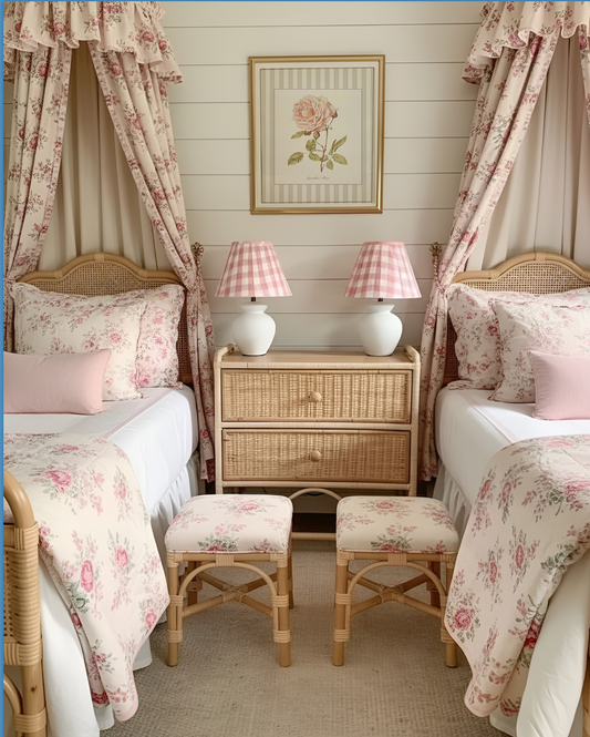 Garden Rose Watercolor Print, Botanical Illustration Cottage Garden Artwork