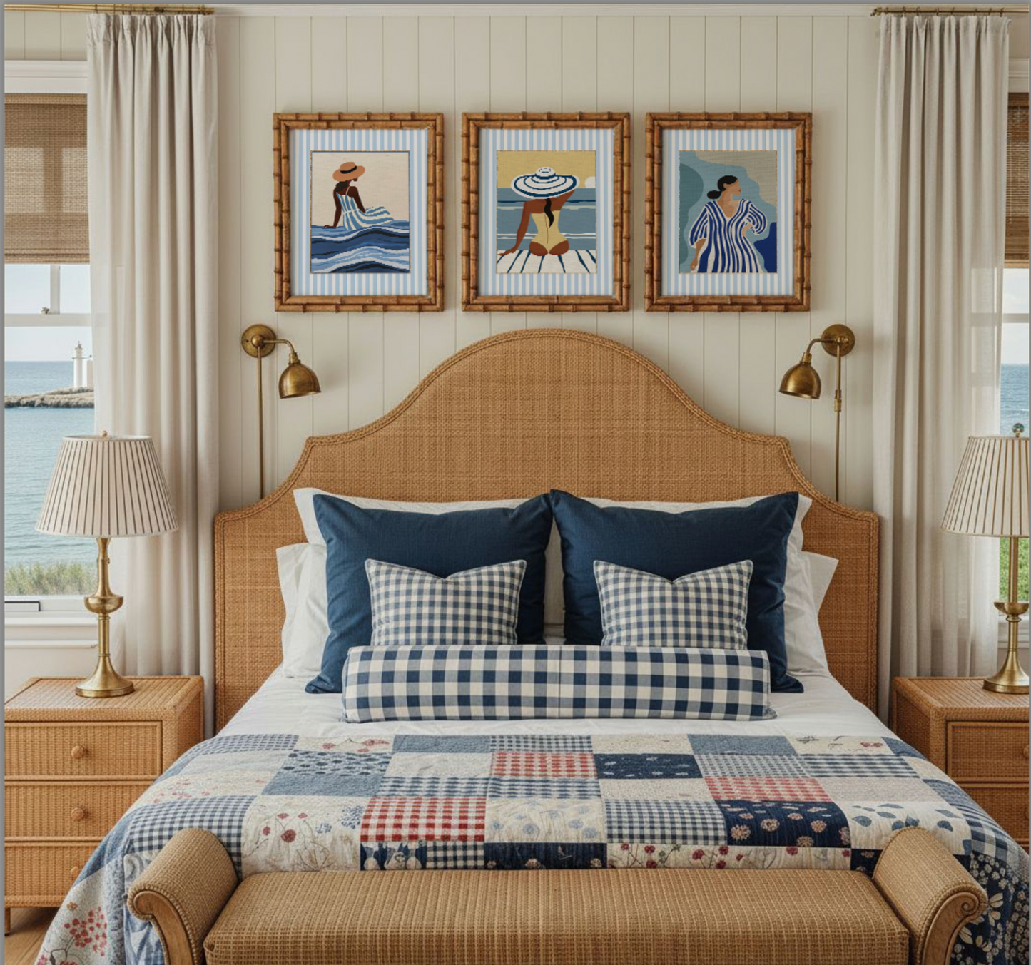 Summer Prints Gallery Set of 3 Cote d' Azur Artwork Beach House Collection