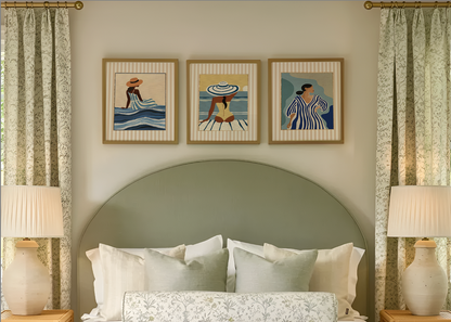 Cote d' Azur Artwork Beach House Collection Gallery Set of 3 Coastal Wall Art