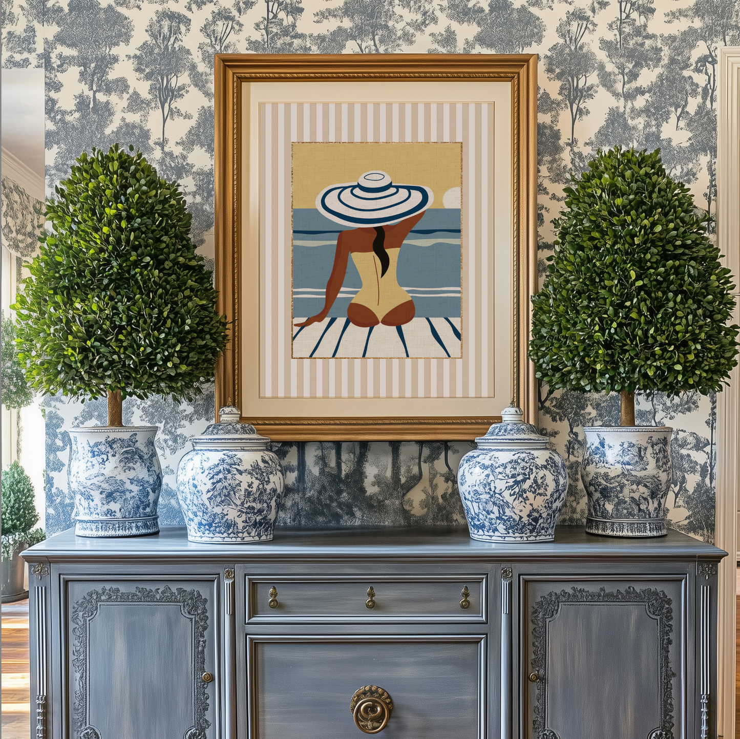 Summer Prints Gallery Set of 3 Cote d' Azur Artwork Beach House Collection