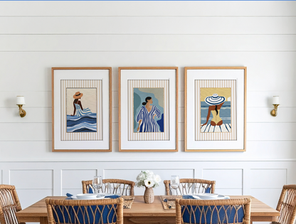 Summer Prints Gallery Set of 3 Cote d' Azur Artwork Beach House Collection