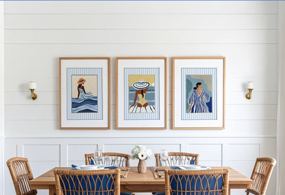 Summer Prints Gallery Set of 3 Cote d' Azur Artwork Beach House Collection