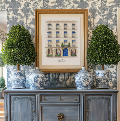 Set of 3 Paris Prints  Parisian Wall Art with Haussmann Architecture, Ralph Lauren Store,  Balcony Scene & Saint-Germain Illustration