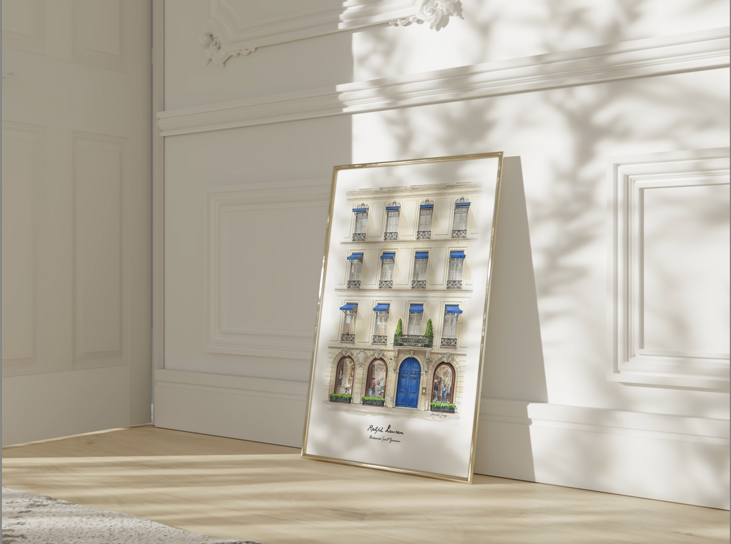 Ralph Lauren Paris Print Boulevard Saint-Germain Illustration Watercolor Paris Artwork