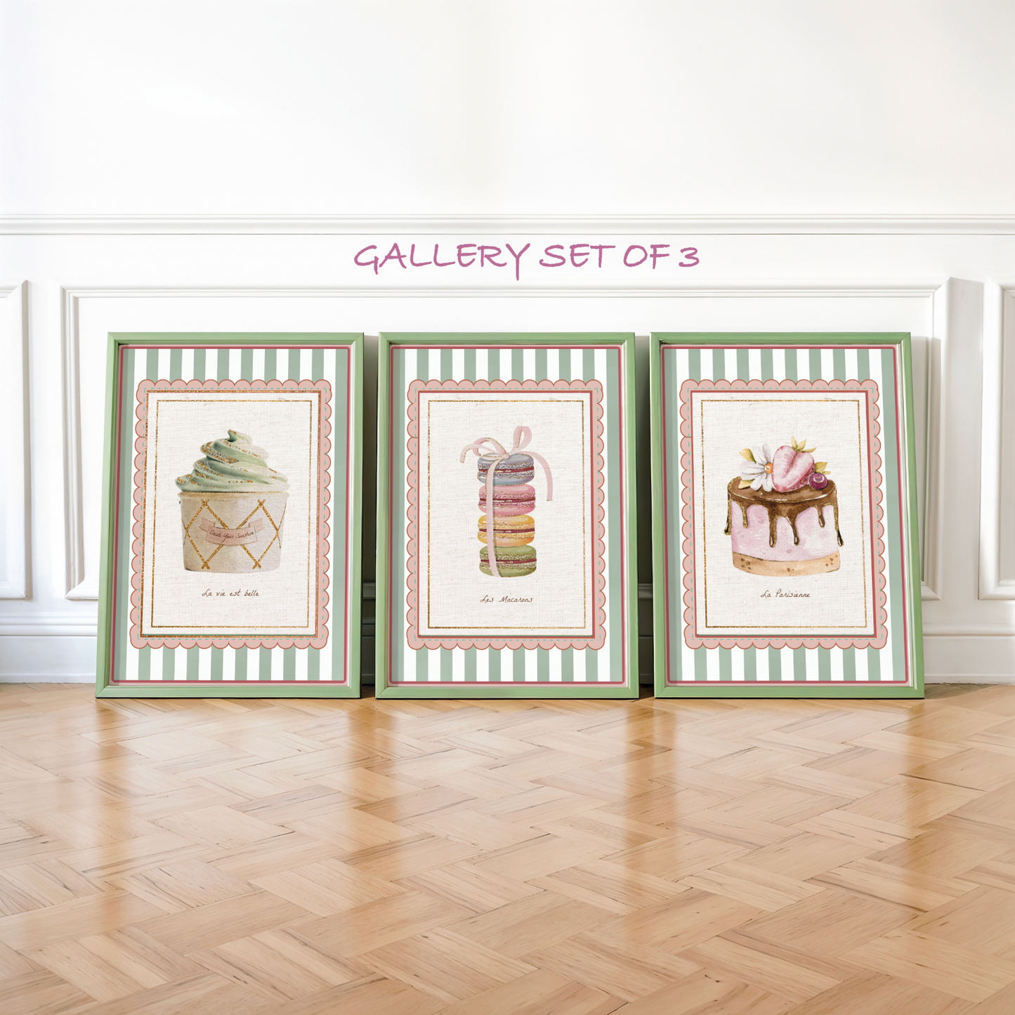 Cafe Paris Print Set of 3 Kitchen Coffee Shop Art Parisienne Patisserie Artwork Girls Room Wall Decor