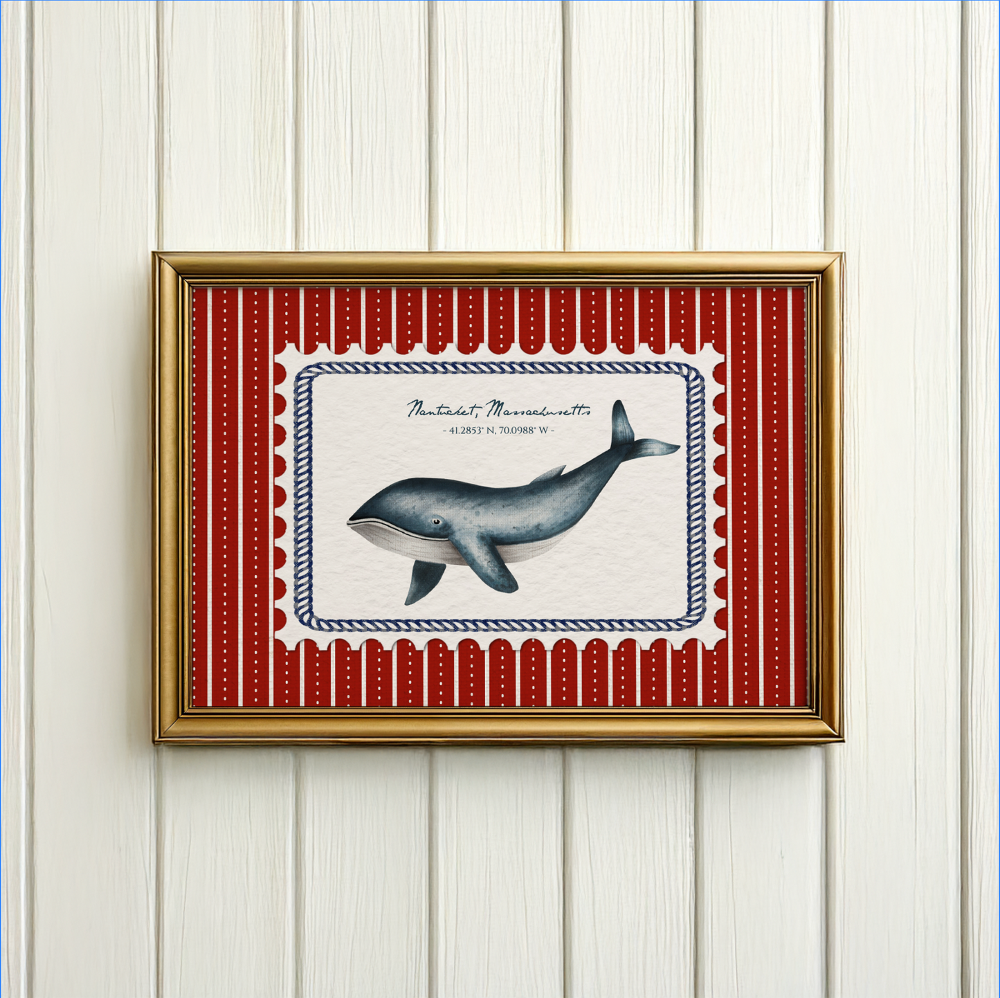 Nantucket Whale Art Lobster Coastal Wall Art Nantucket Harbor Artwork
