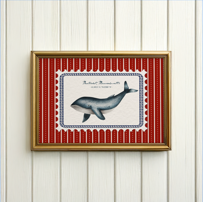 Nantucket Whale Art Lobster Coastal Wall Art Nantucket Harbor Artwork
