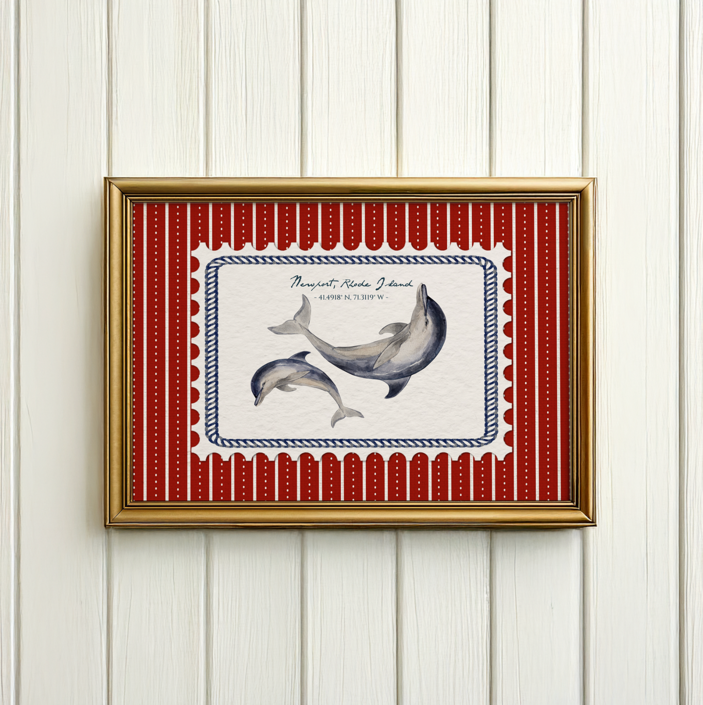 Lobster, Whale & Dolphin Set of 3, Nantucket East Coast Artwork