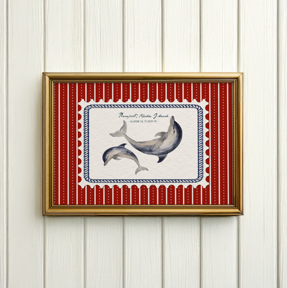 Lobster, Whale & Dolphin Set of 3, Nantucket East Coast Artwork