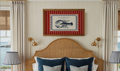 Cape Cod Art Lobster Coastal Wall Art Nantucket Harbor Artwork