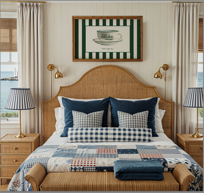 Ralph's Coffee Illustration Striped Wall Art - LIMITED EDITION