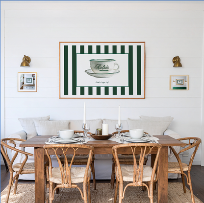 Ralph's Coffee Illustration Striped Wall Art - LIMITED EDITION