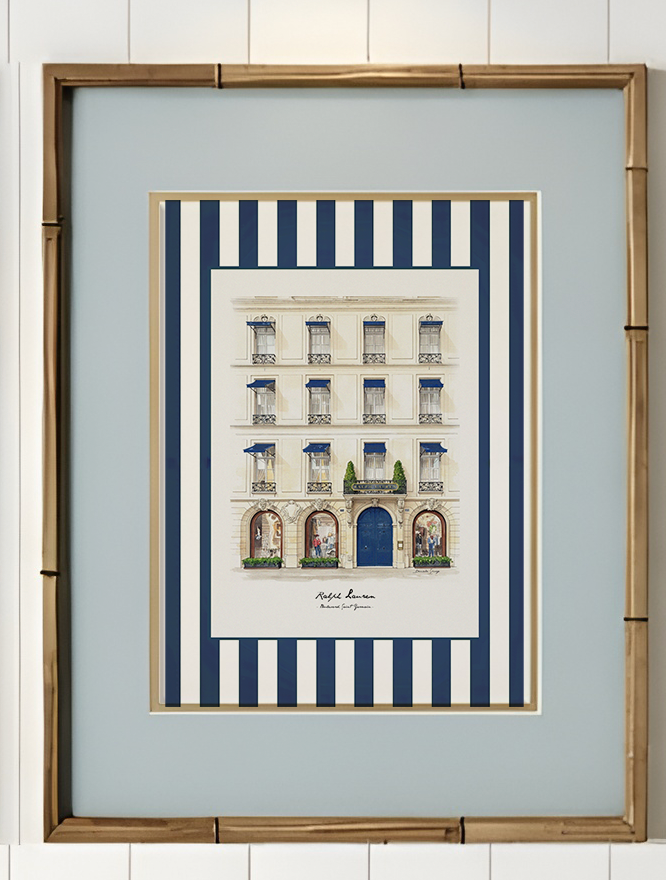 Ralph Lauren Store Saint Germain Watercolor Paris Illustration