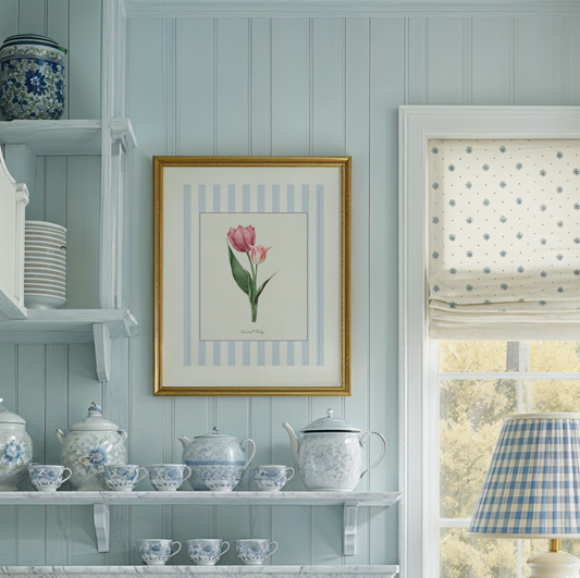🎁 Tulip Watercolor Illustration, Sunset Tulip Cottage Garden Print (100% off)
