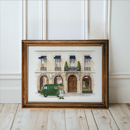 Ralph Lauren Paris Watercolor Print Ralph’s Coffee Saint Germain Illustration Paris Fashion Boutique Art Barista Polo Bear Wall Decor