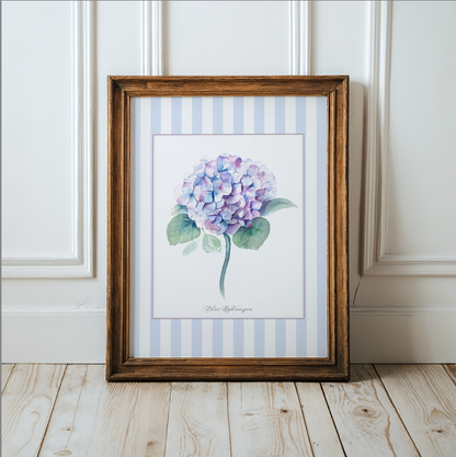 Floral Gallery Wall Collection of 6 Cotswolds Wildflower Botanical Watercolor Print Set Cottage Garden