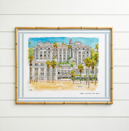 Coastal Hotel Watercolor Print Set | Castle Hill Inn, The Breakers, Cap Ferrat & Shutters on the Beach | Coastal Wall Art Collection