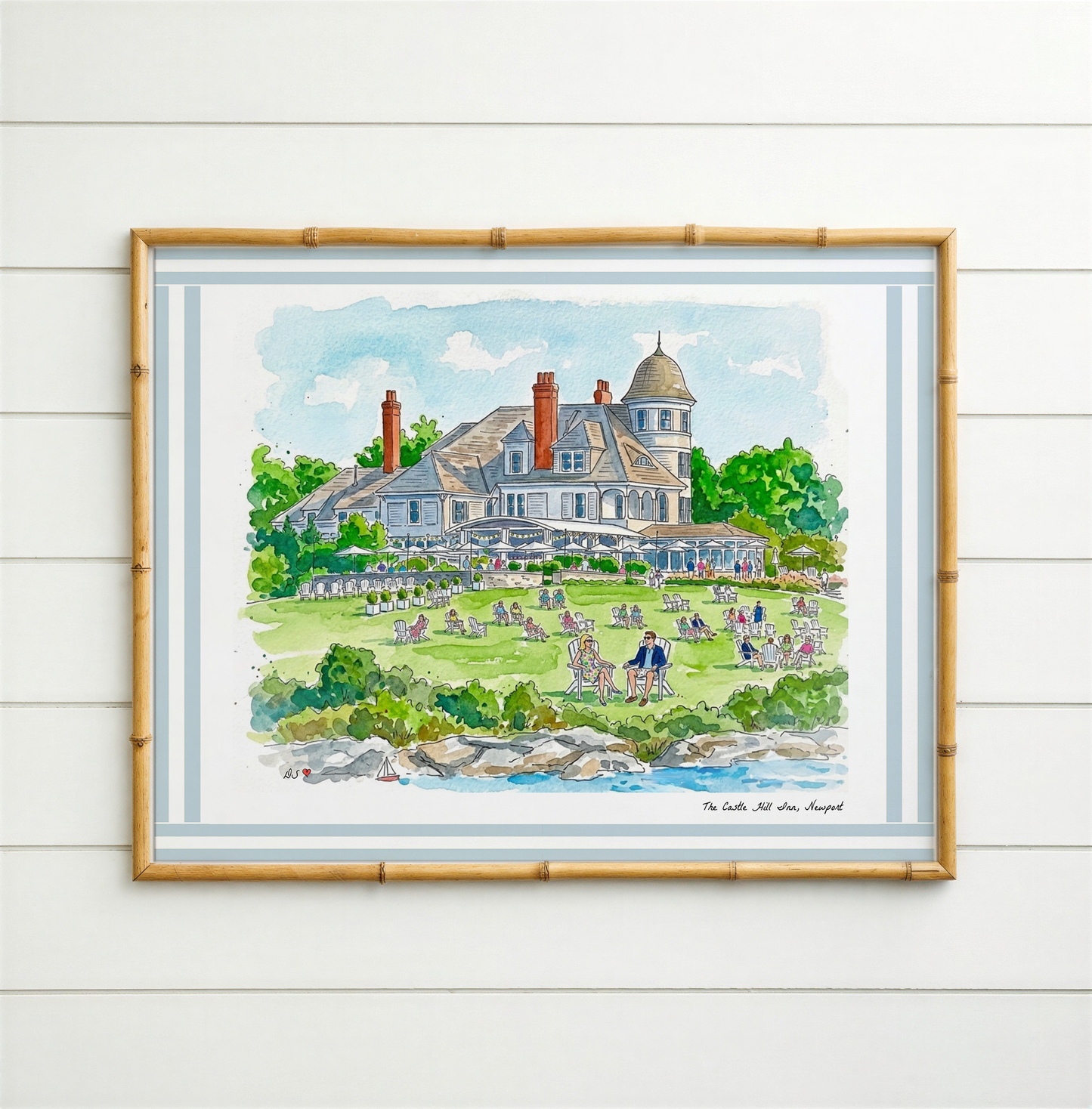 Coastal Hotel Watercolor Print Set | Castle Hill Inn, The Breakers, Cap Ferrat & Shutters on the Beach | Coastal Wall Art Collection
