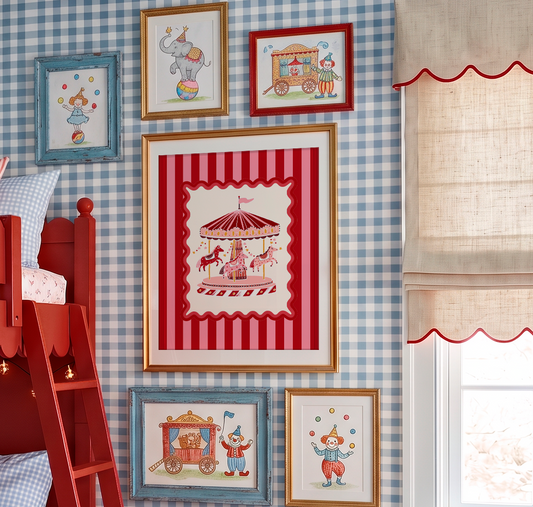 Le Cirque I Circus Artwork I Kids Room Illustration I Funfair Wall Art I Carousel Print