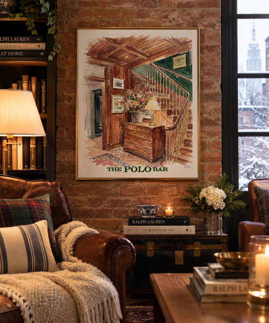 The Polo Bar NYC I The Ralph Lauren Collection | Iconic New York Polo Bar Watercolor Illustration