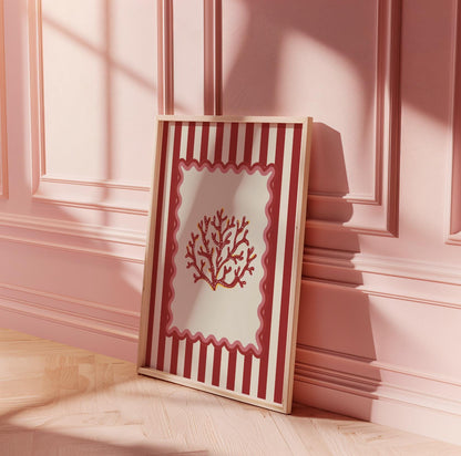 Coral Art Print Nautical Kitchen Wall Art