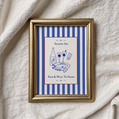 Fun Coastal Art Print Graphic Kitchen Wall Art