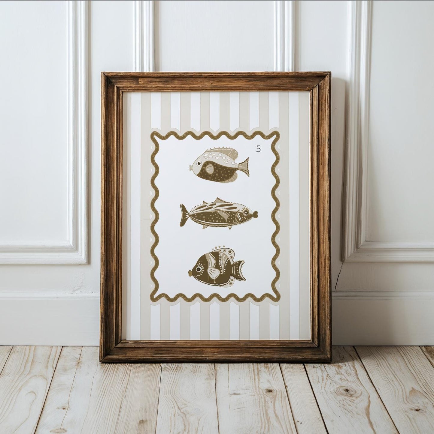 Sardines Print Coastal Wall Art Available in 6 Colors