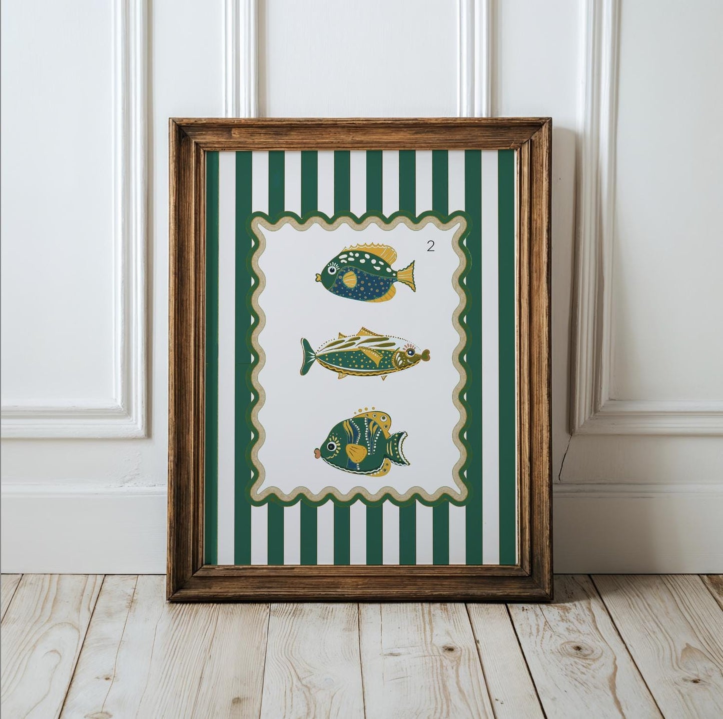 Sardines Print Coastal Wall Art Available in 6 Colors