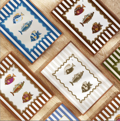 Sardines Print Coastal Wall Art Available in 6 Colors
