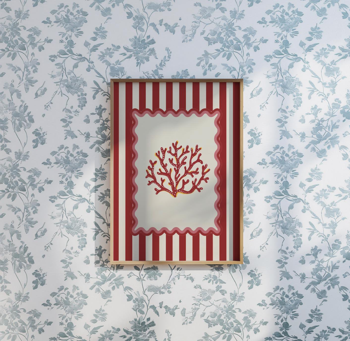 Coral Art Print Nautical Kitchen Wall Art
