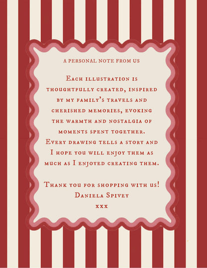 Paris Shop Illustration Print Paris Bakery Striped Design