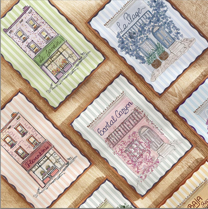 Whimsical Artwork Paris Line Drawing Shop Illustration