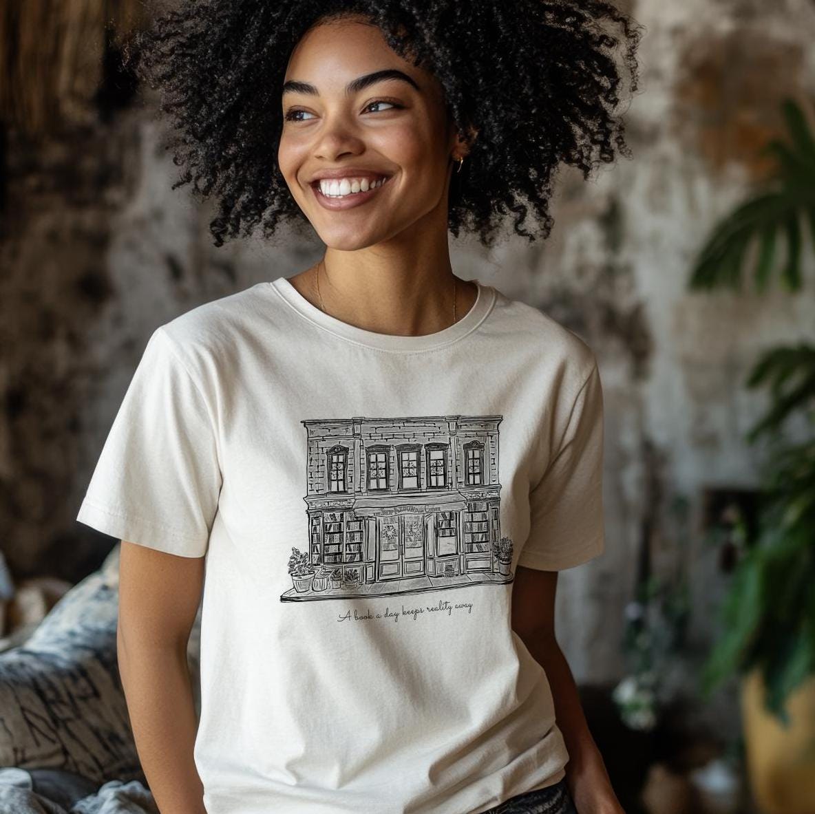 The Shop Around The Corner T shirt, You've got Mail Bookstore Illustration