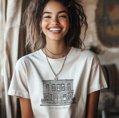 The Shop Around The Corner T shirt, You've got Mail Bookstore Illustration