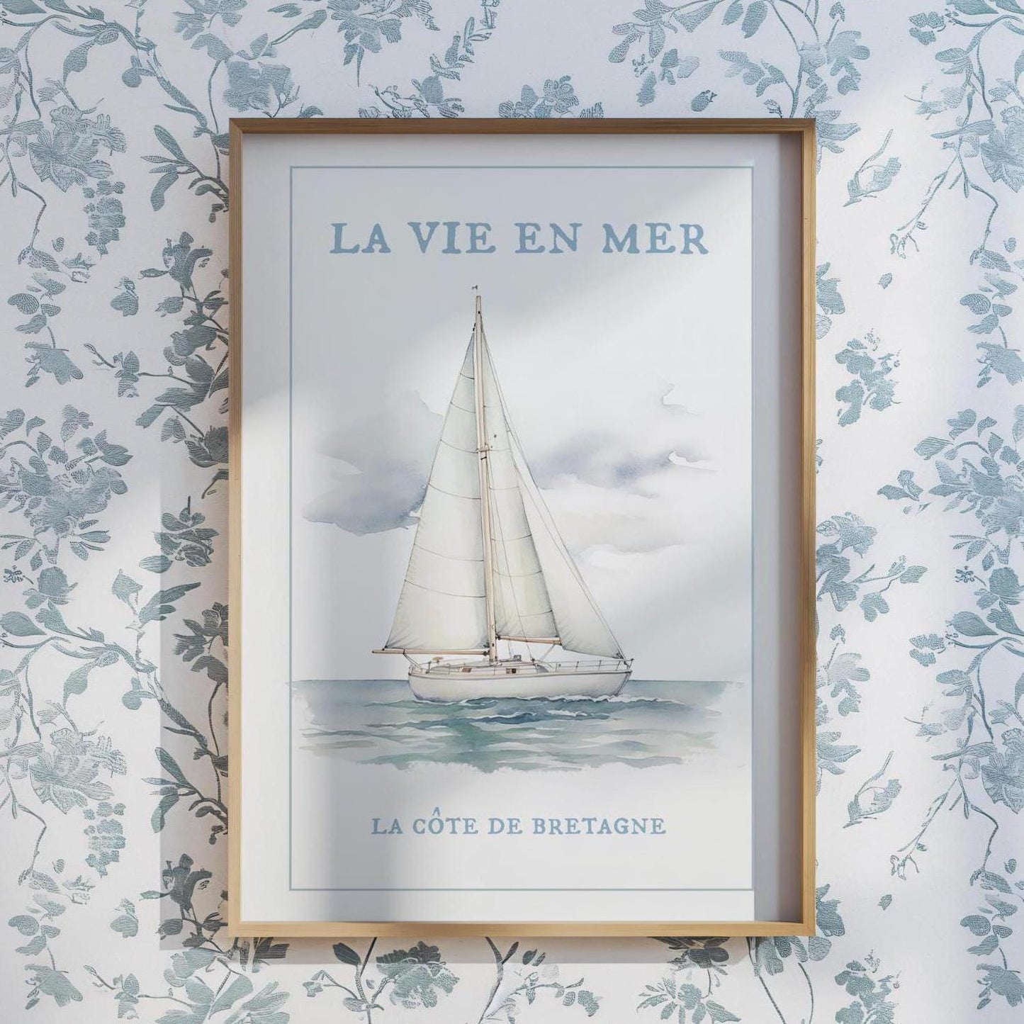 Sailboat Lighthouse Coastal Wall Art Set of 3 Prints