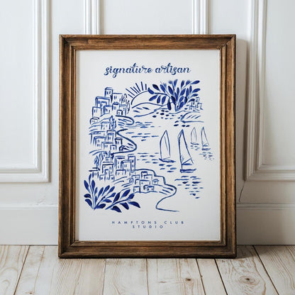 Hamptons Art Print Coastal Wall Art Beach House Decor New England Artwork