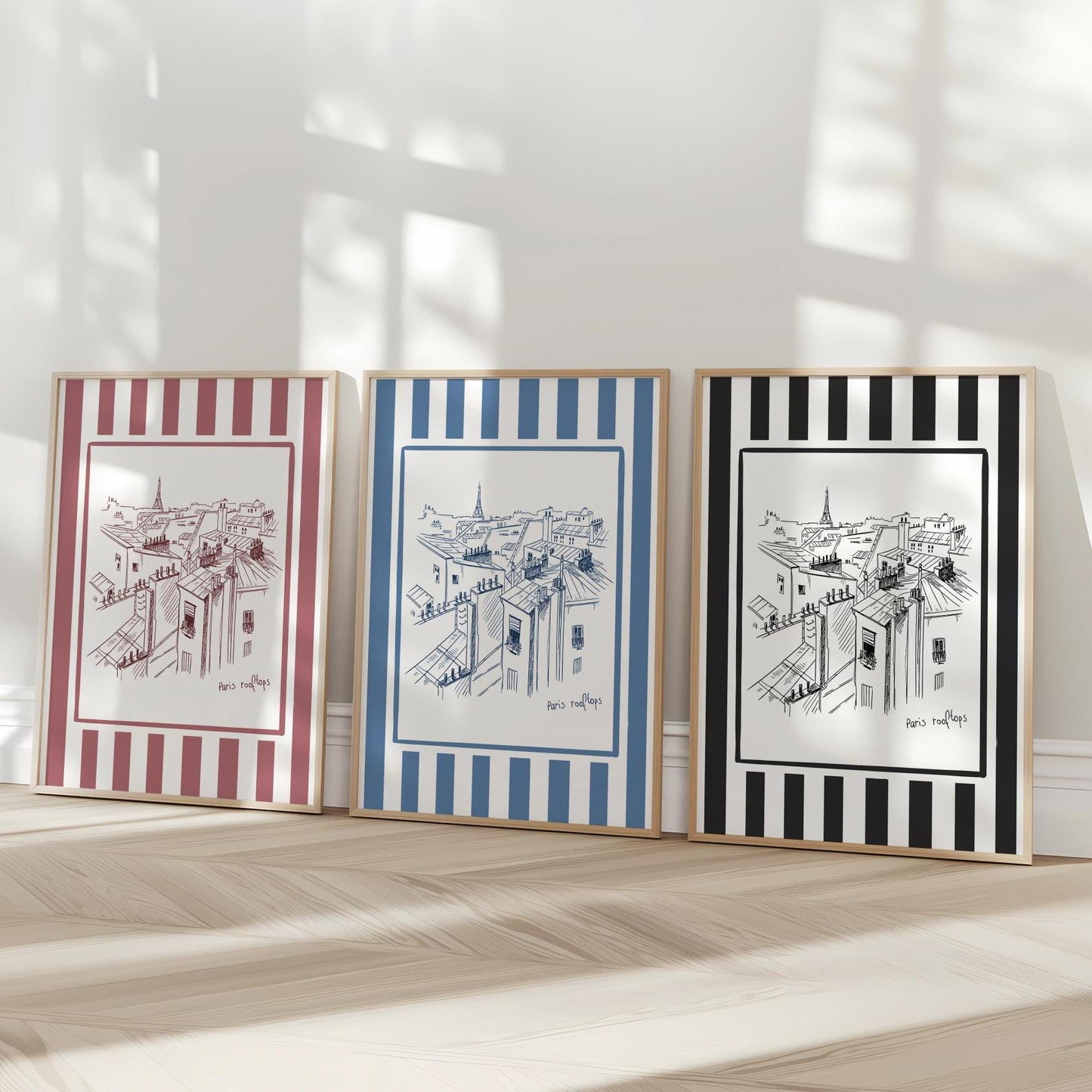 Paris Illustration Wall Decor Paris Roof Minimalist Travel Art Paris Buildings Paris Shop Art College Dorm Poster Cottagecore Grandmillenial
