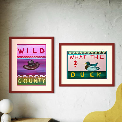 Western Art Print, Cowboy Ranch Decor Log Cabin Artwork