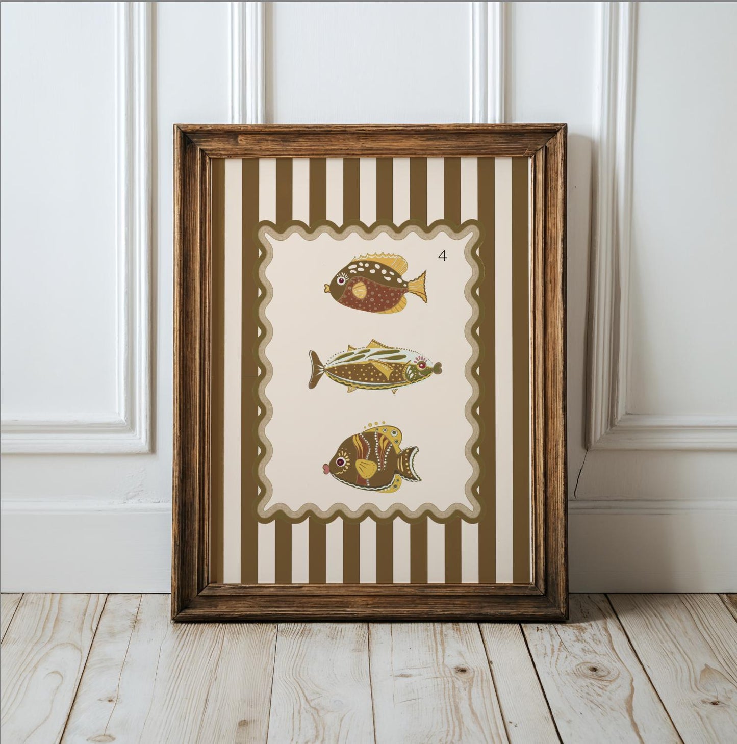 Sardines Print Coastal Wall Art Available in 6 Colors