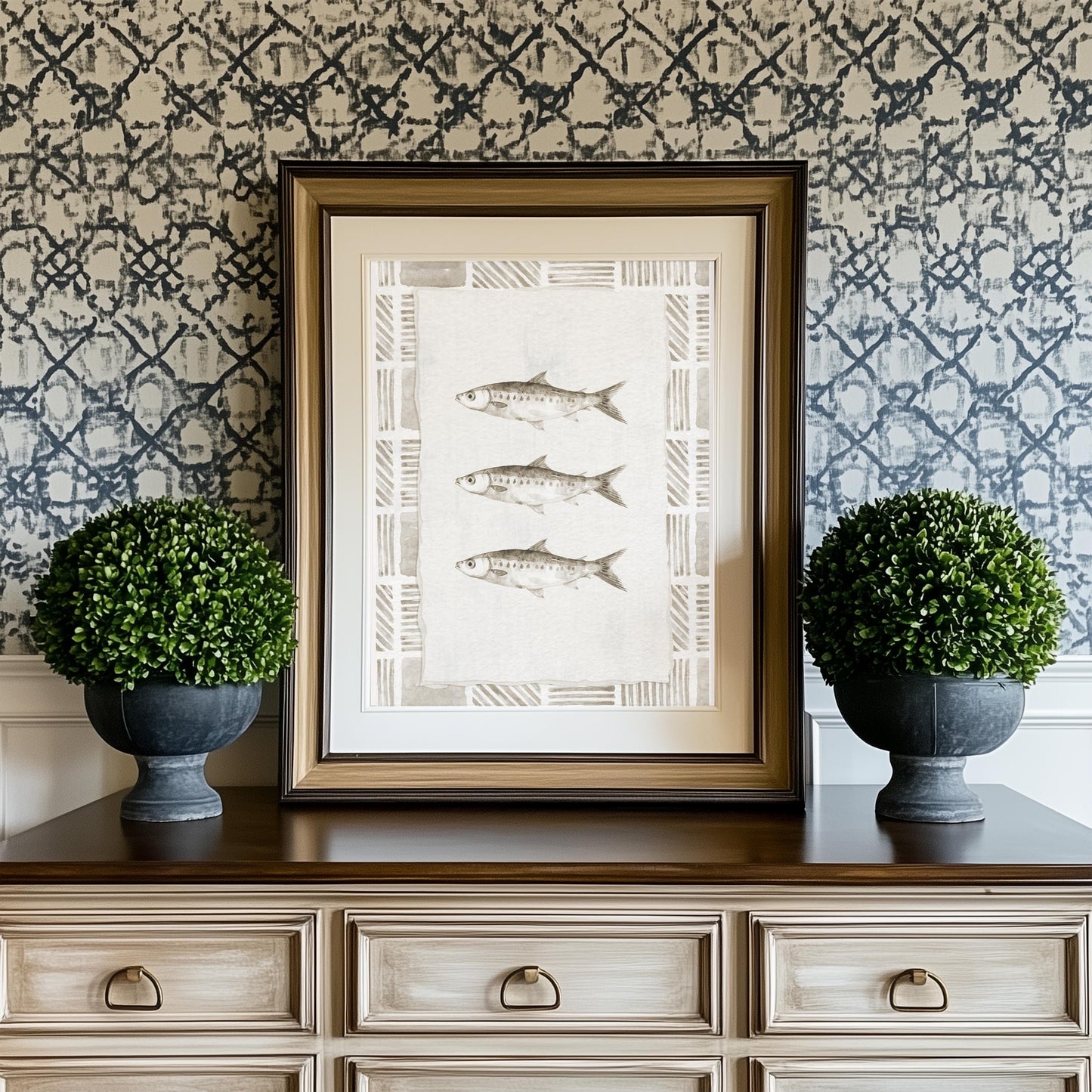 Sardines Artwork Coastal Grandma Wall Art Cottage Decor