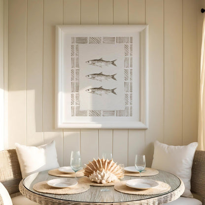 Sardines Artwork Coastal Grandma Wall Art Cottage Decor